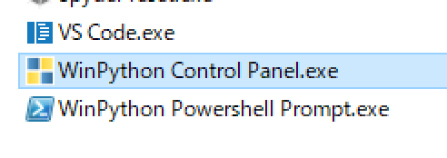 WinPython Control Panel起動